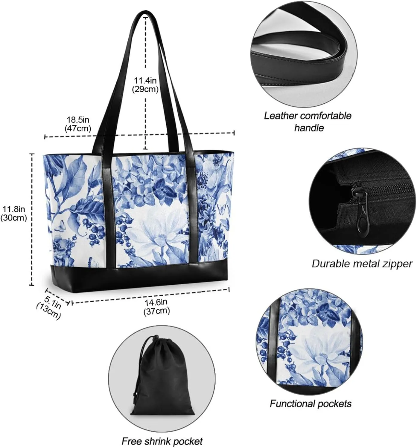 Laptop Tote Bag for Women 15.6in Tote Bag Laptop Compartment Work Bag Office Computer Teacher Travel Shoulder Bag