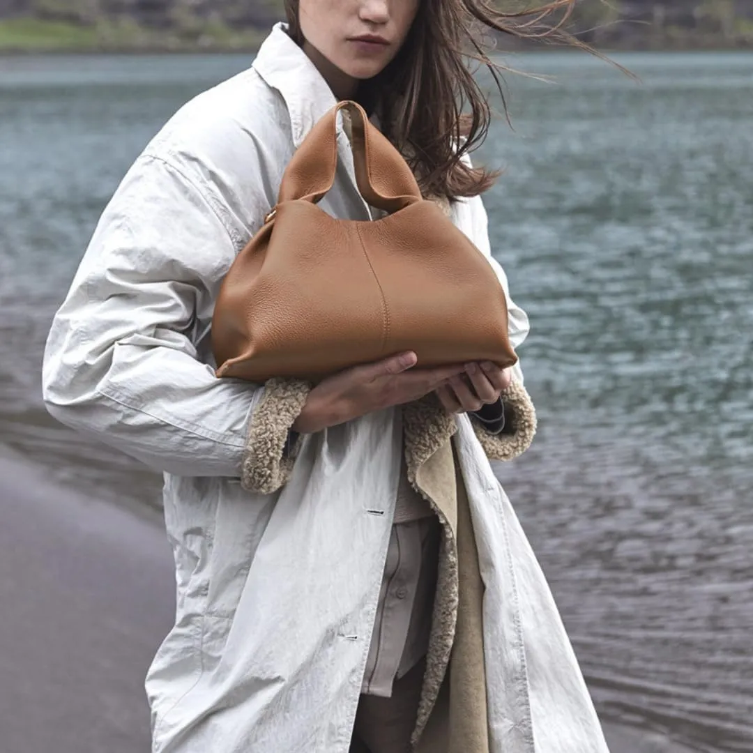 Large Capacity HandBags Genuine Leather Purses for Women Tote Bags Ladies Cloud Clutch Big Shoulder Commuter Bag