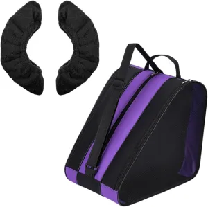 Large Capacity Skating Bag Set Ice Skate Blade Cover Roller Skates Bag and Ice Skating Guards Ice Skates Accessories Skate Guards for Youth Men Women Adults