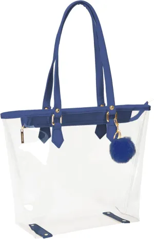 Large Clear Bag Transparent Shoulder Handbag with Plush Pendant