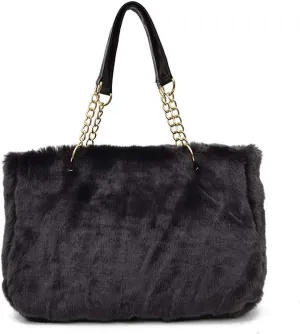 Large Faux Fur Tote Bag Winter Shoulder Bag Satchel Tote Handbag for Women