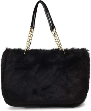 Large Faux Fur Tote Bag Winter Shoulder Bag Satchel Tote Handbag for Women