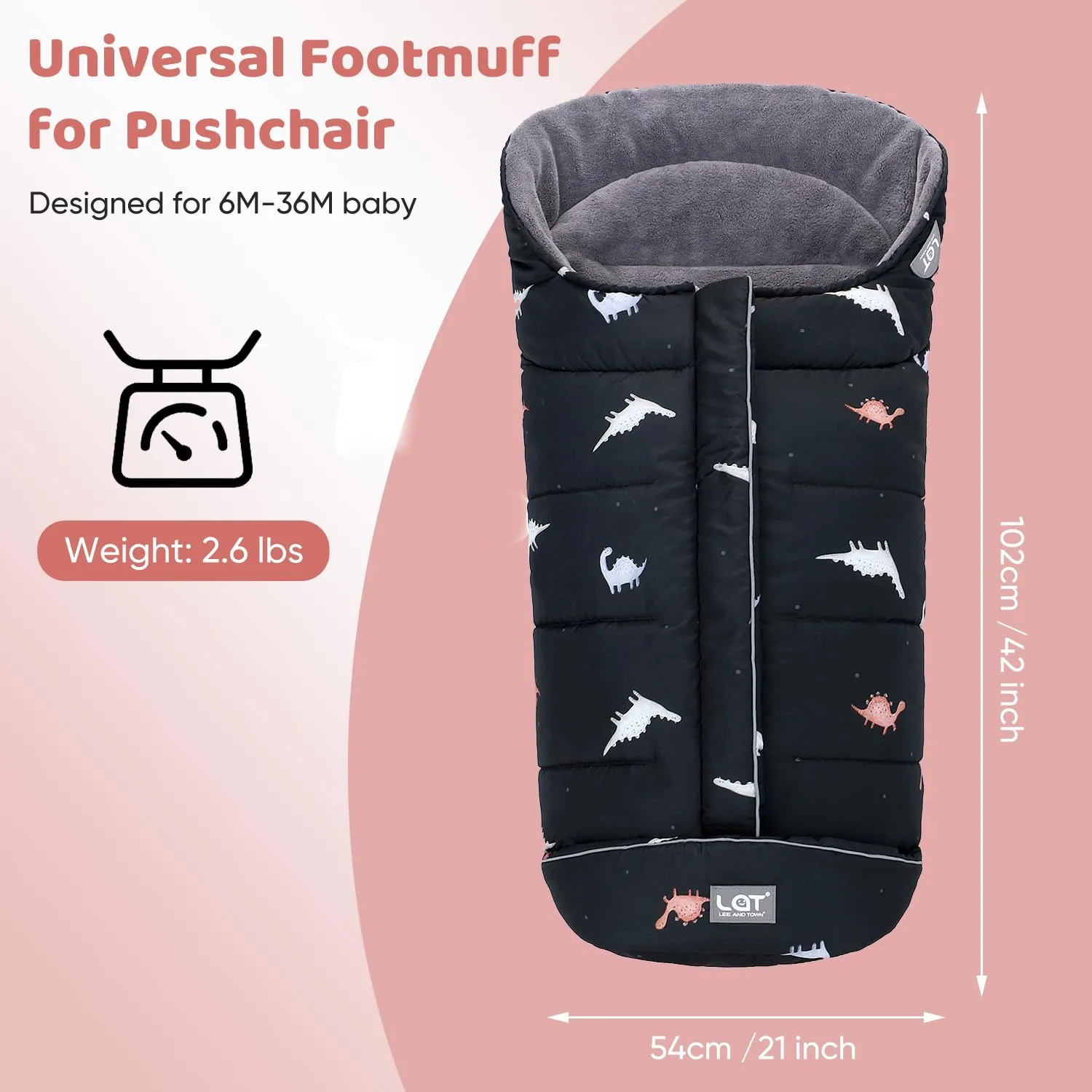 LAT Baby Warm Bunting Bag Universal, Stroller Sleeping Bag Cold Weather, Waterproof Toddler Stroller Footmuff Fits Most Pushchairs