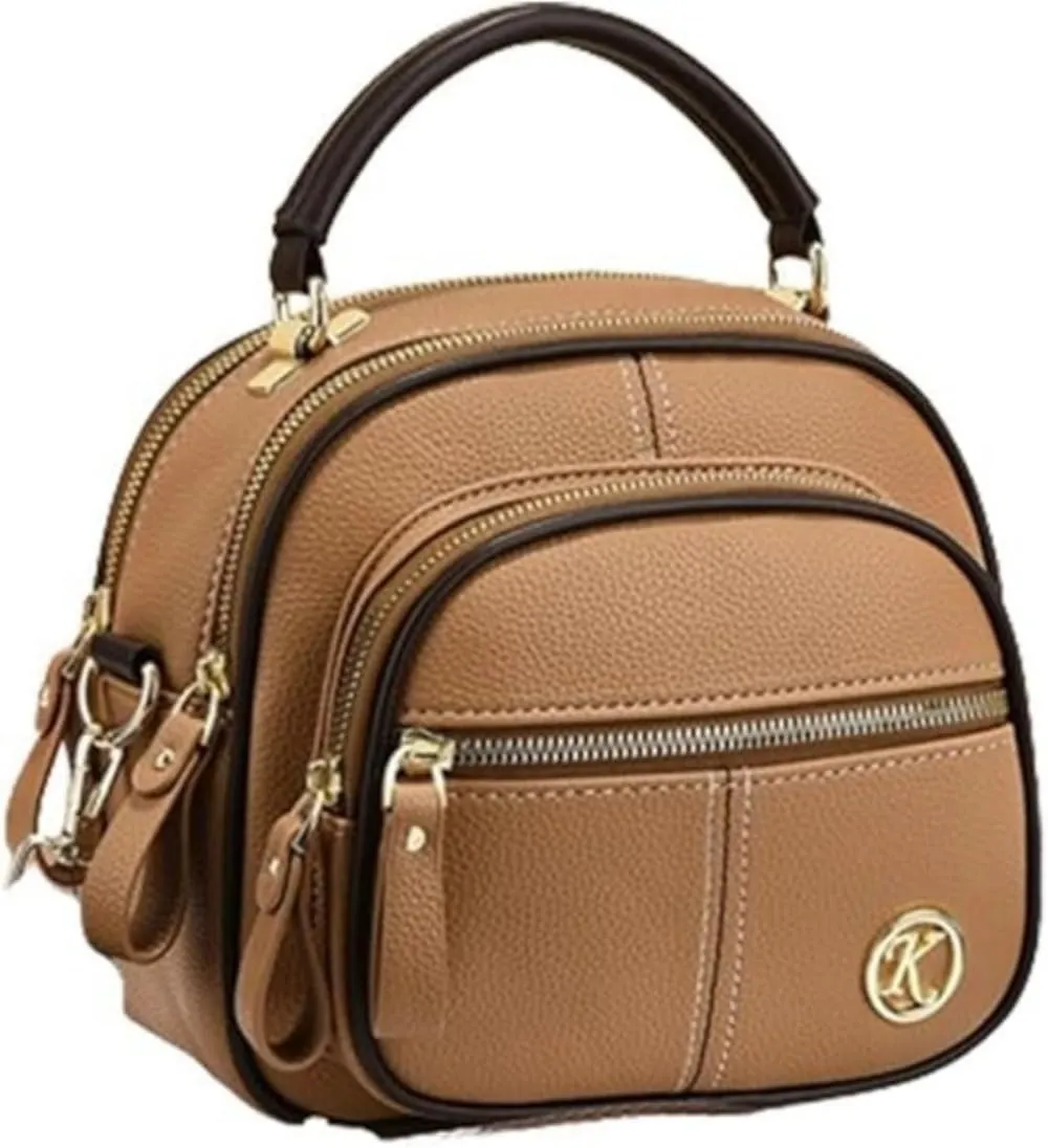 Leather Bag Multifunctional Women's Crossbody Sling Bag: Large Capacity Multi Compartment Design Travel Ready Shoulder Bag