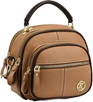 Leather Bag Multifunctional Women's Crossbody Sling Bag: Large Capacity Multi Compartment Design Travel Ready Shoulder Bag
