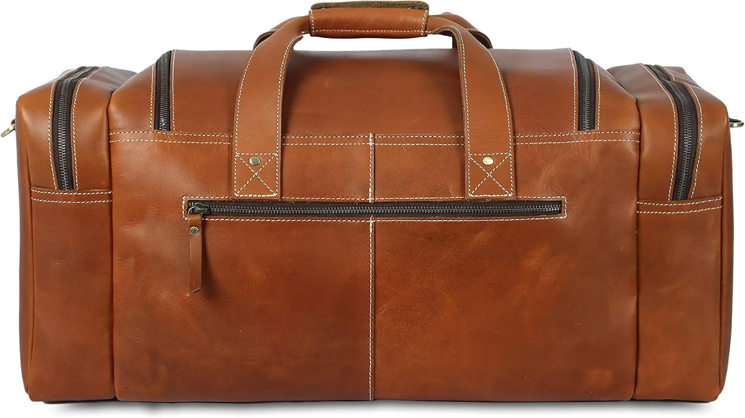 Leather duffel bag 24 Inch U Zip holdall Travel sports Duffle Weekend gym Sports