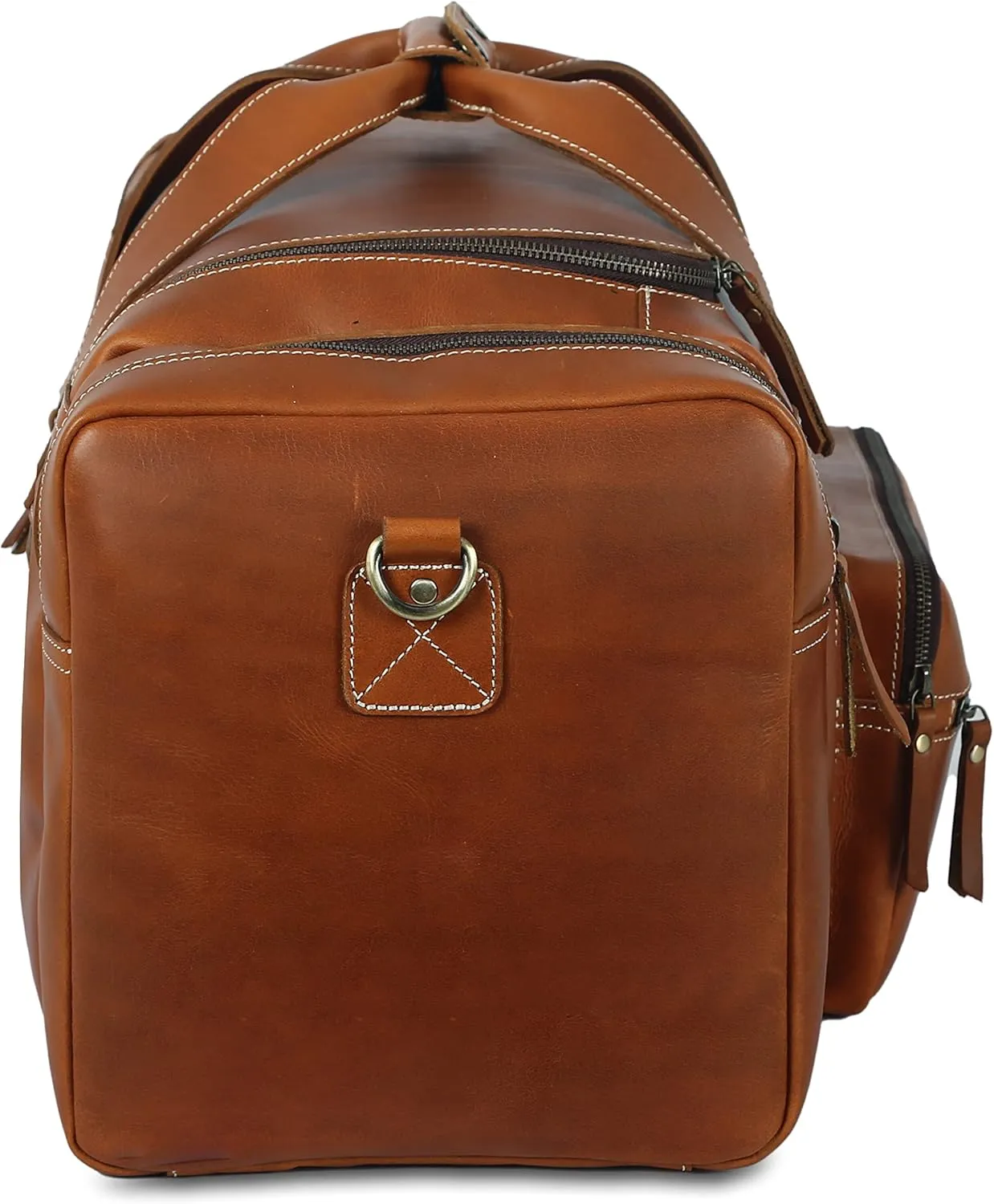 Leather duffel bag 24 Inch U Zip holdall Travel sports Duffle Weekend gym Sports