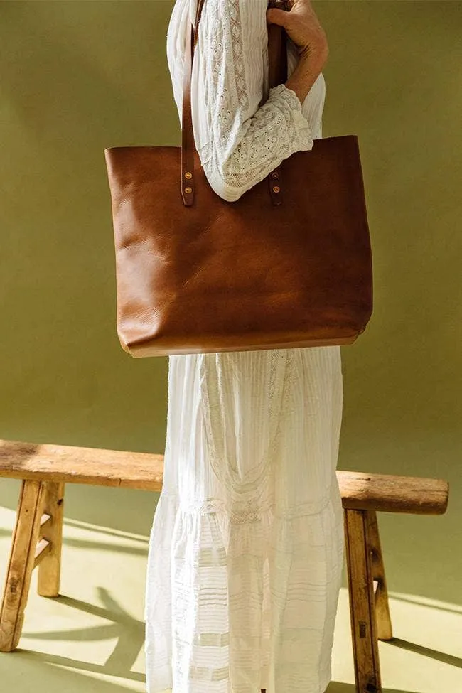 Leather Simple Tote Bag for Women