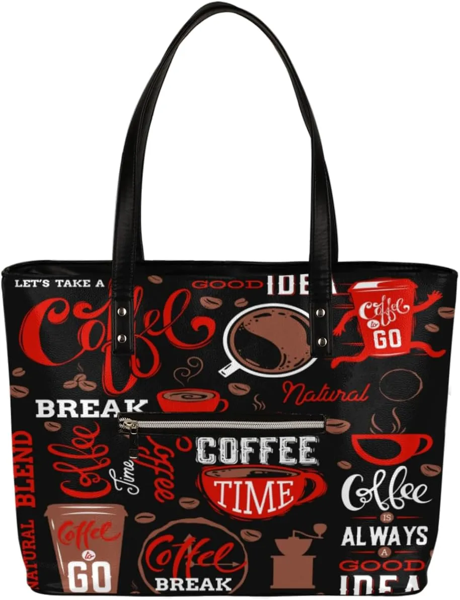 Leather Tote Bag for Women Fashion Shoulder Bag Purses and Handbags Large Capacity Satchel Bags for Work Travel