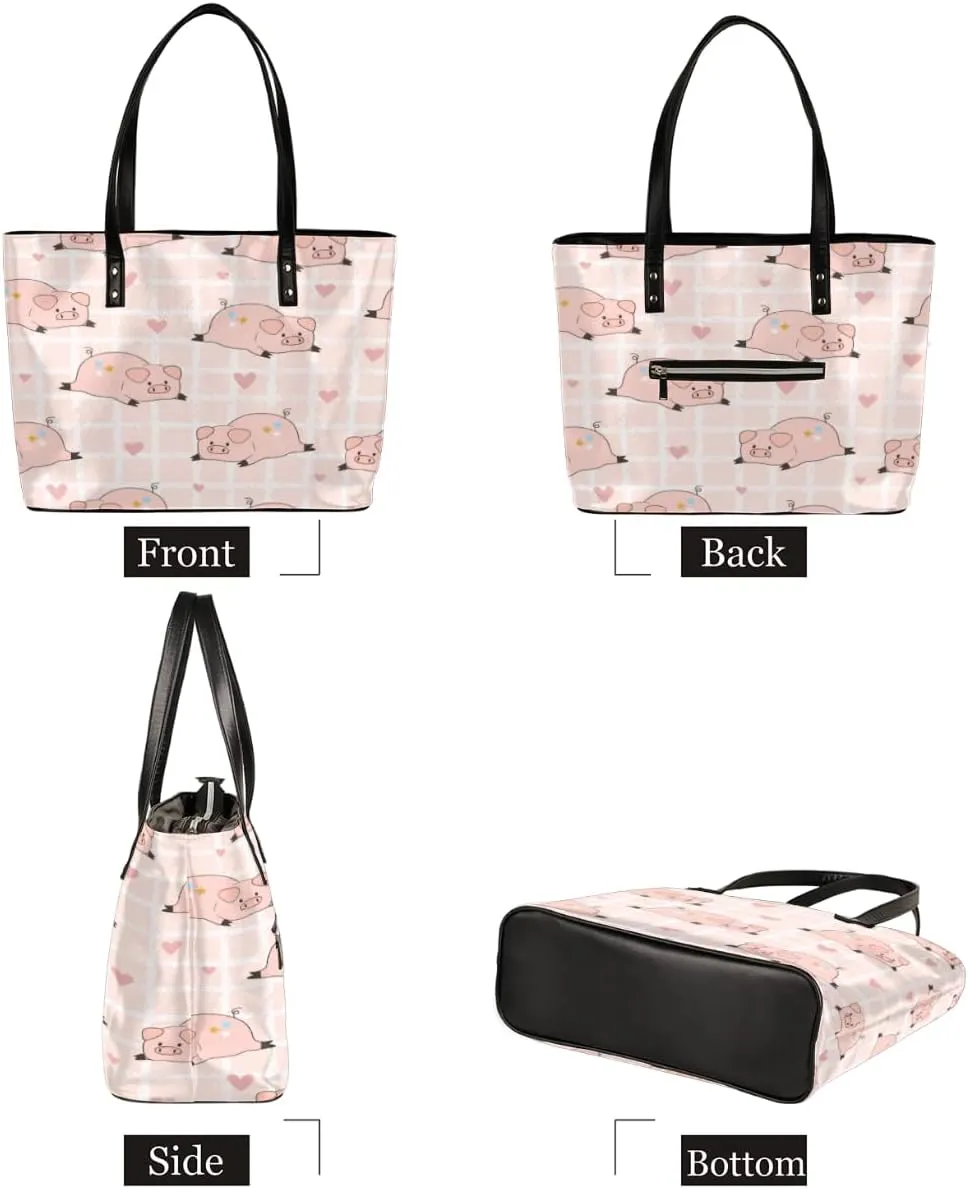 Leather Tote Bag for Women Fashion Shoulder Bag Purses and Handbags Large Capacity Satchel Bags for Work Travel