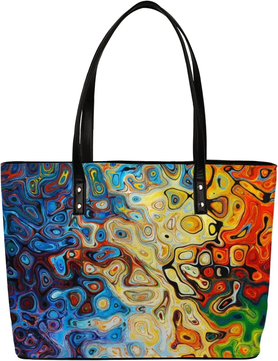 Leather Tote Bag for Women Fashion Shoulder Bag Purses and Handbags Large Capacity Satchel Bags for Work Travel