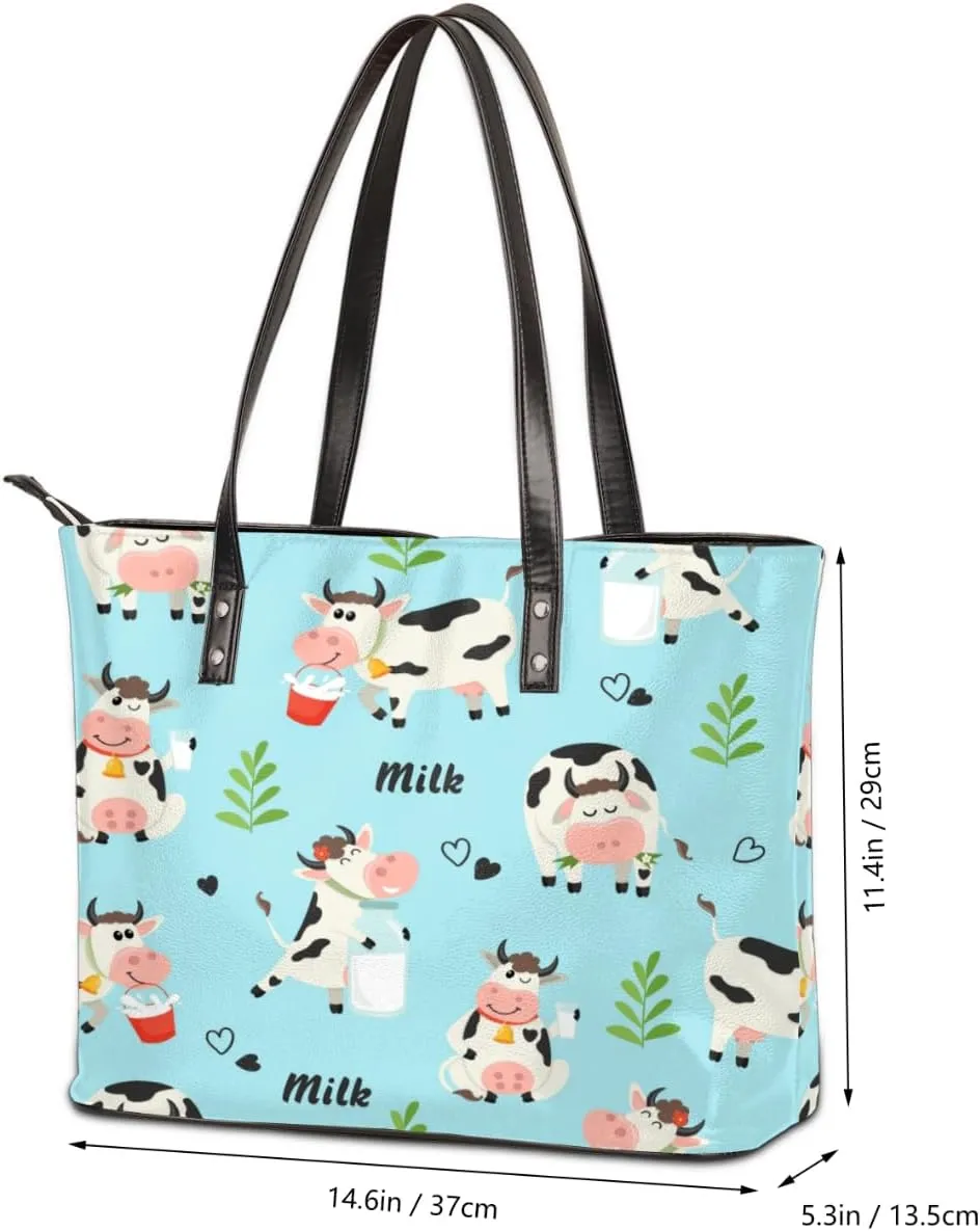 Leather Tote Bag for Women Fashion Shoulder Bag Purses and Handbags Large Capacity Satchel Bags for Work Travel