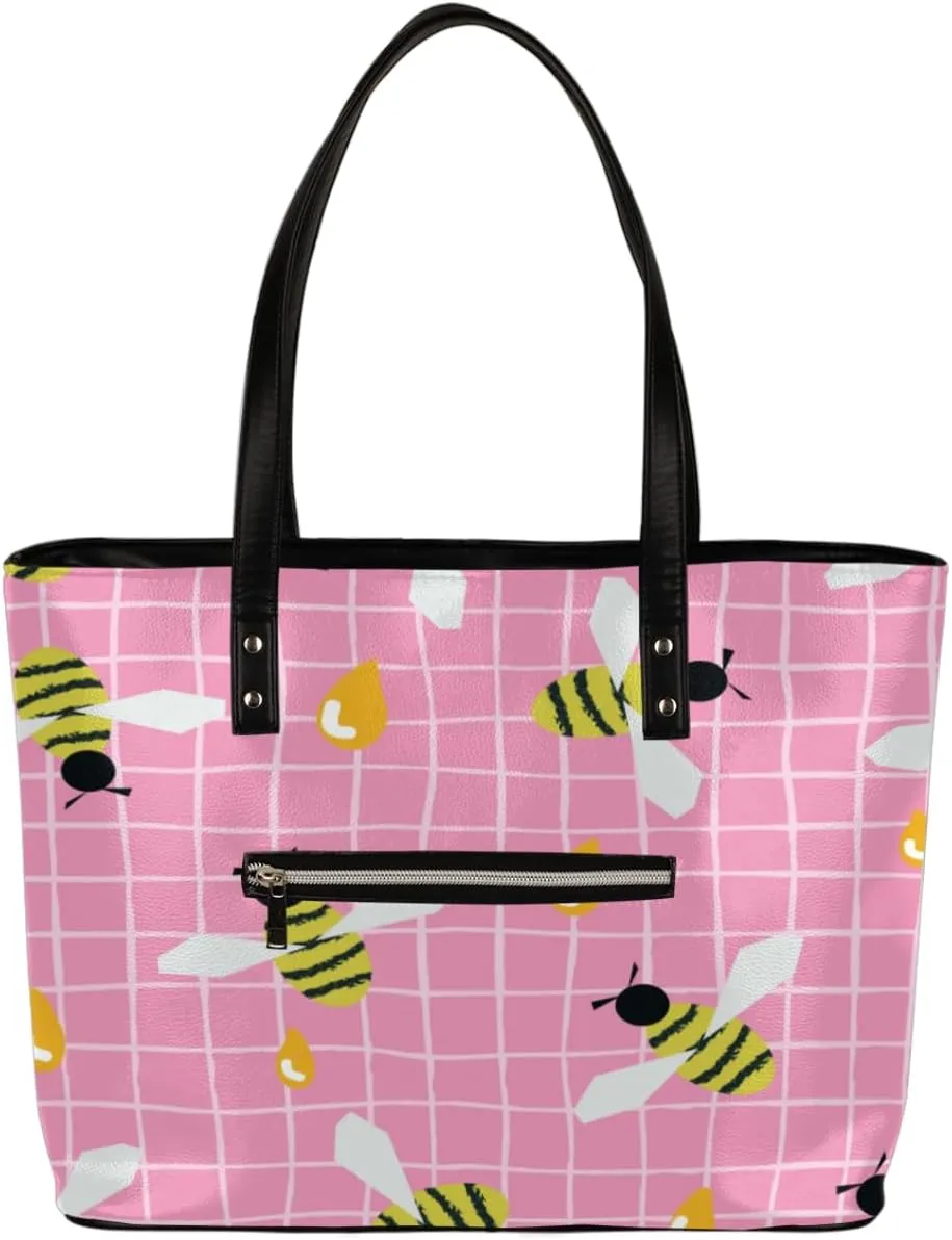 Leather Tote Bag for Women Fashion Shoulder Bag Purses and Handbags Large Capacity Satchel Bags for Work Travel
