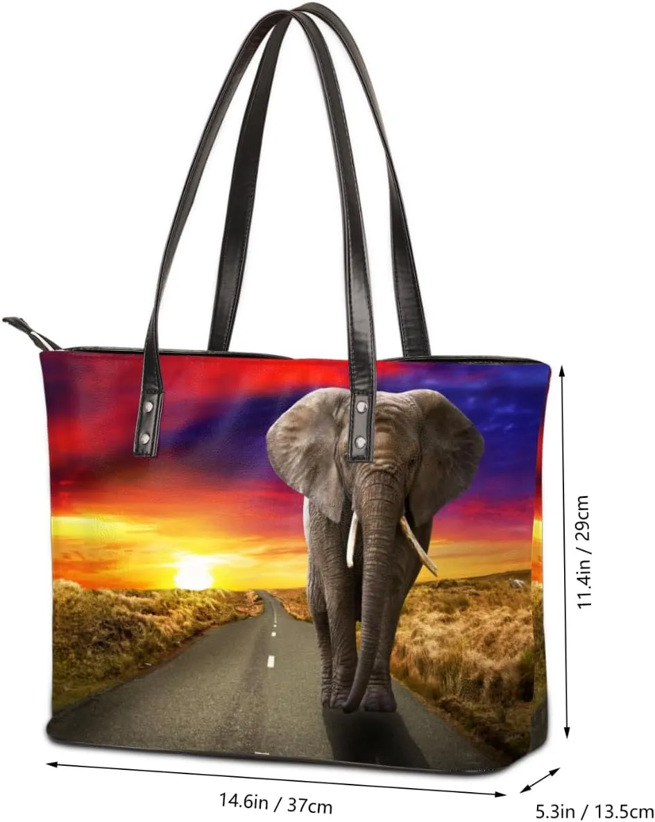 Leather Tote Bag for Women Fashion Shoulder Bag Purses and Handbags Large Capacity Satchel Bags for Work Travel