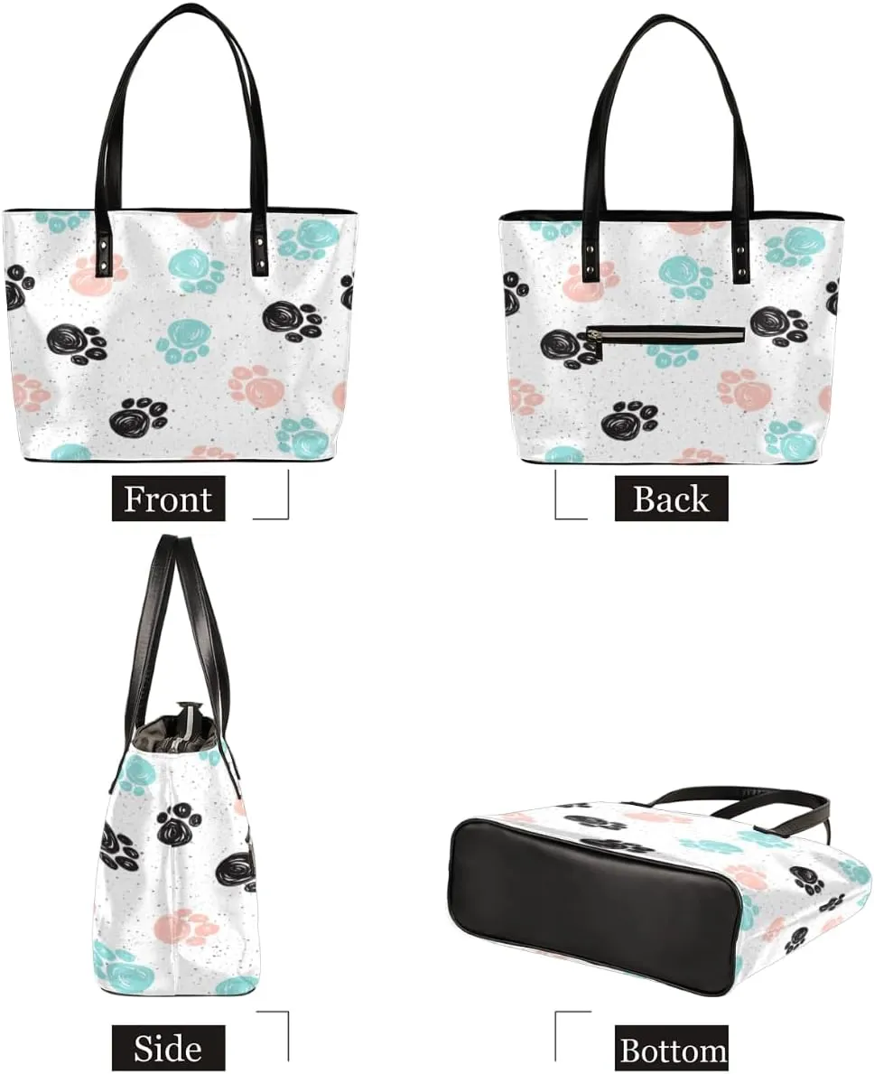 Leather Tote Bag for Women Fashion Shoulder Bag Purses and Handbags Large Capacity Satchel Bags for Work Travel