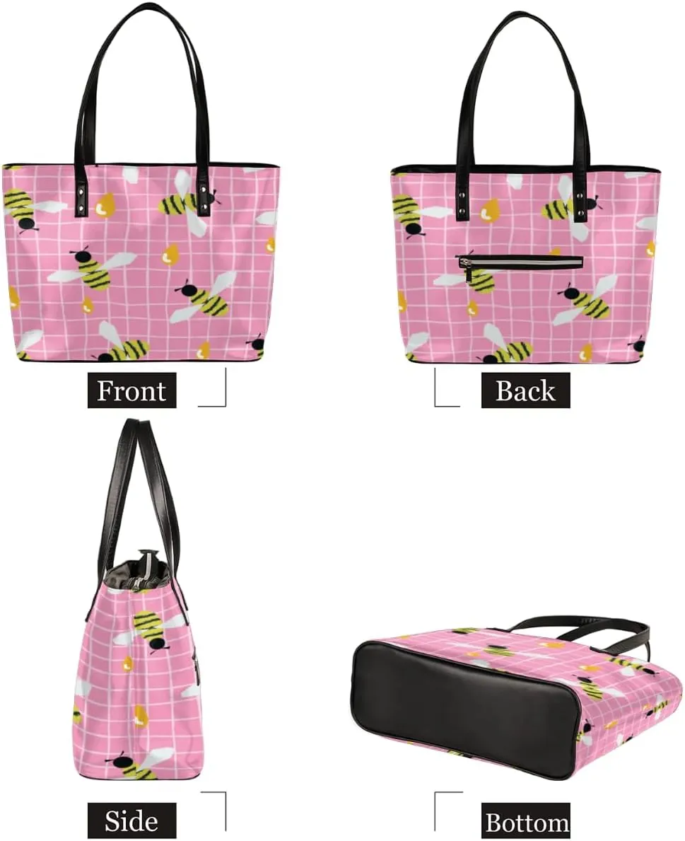 Leather Tote Bag for Women Fashion Shoulder Bag Purses and Handbags Large Capacity Satchel Bags for Work Travel