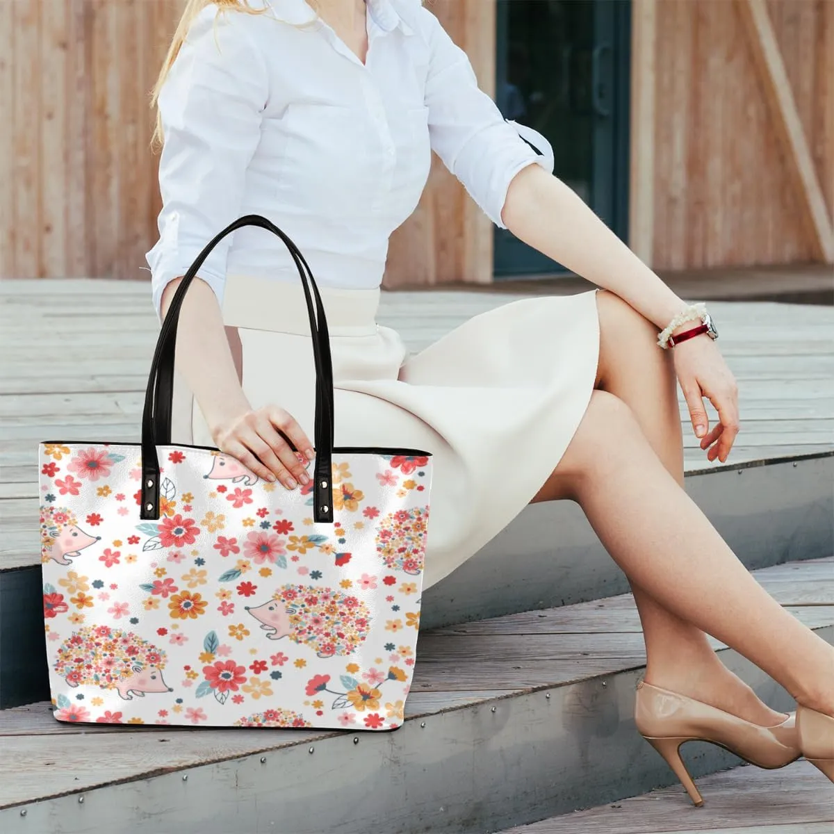 Leather Tote Bag for Women Fashion Shoulder Bag Purses and Handbags Large Capacity Satchel Bags for Work Travel