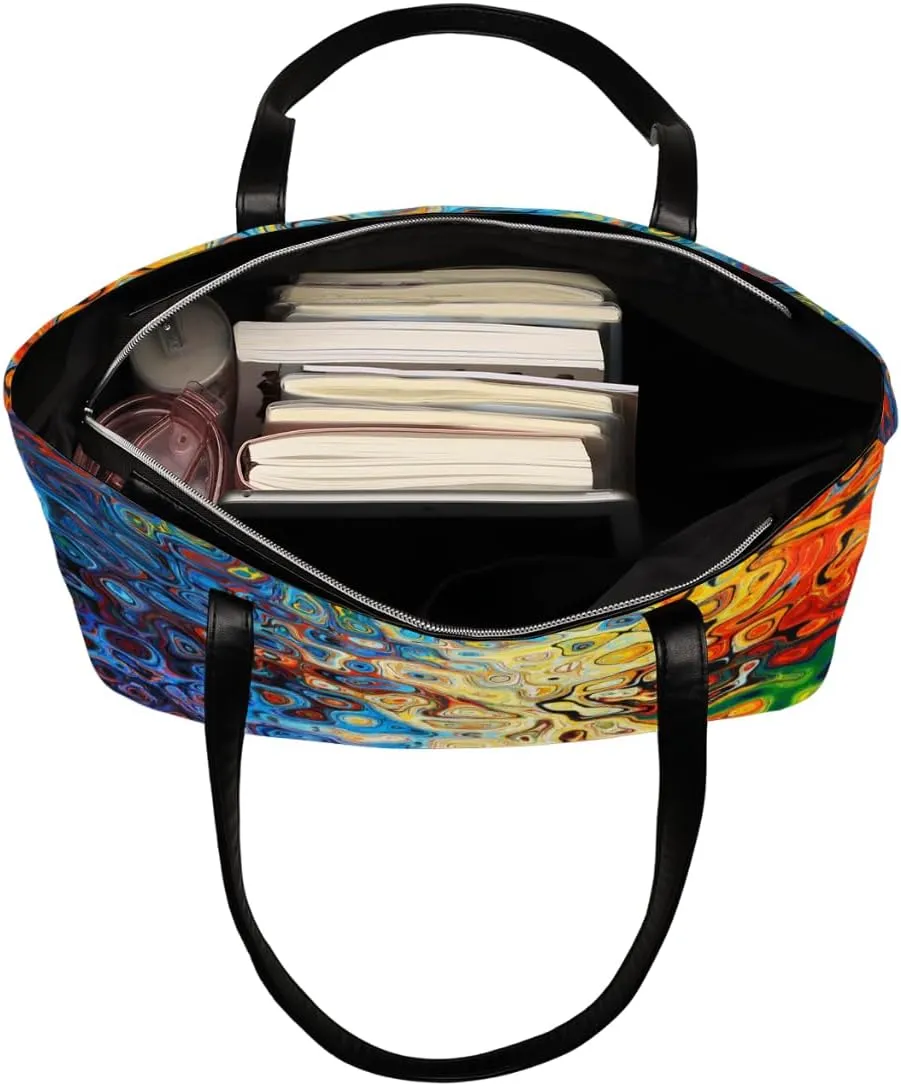 Leather Tote Bag for Women Fashion Shoulder Bag Purses and Handbags Large Capacity Satchel Bags for Work Travel