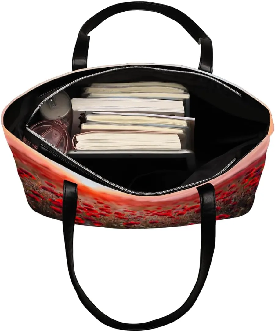 Leather Tote Bag for Women Fashion Shoulder Bag Purses and Handbags Large Capacity Satchel Bags for Work Travel