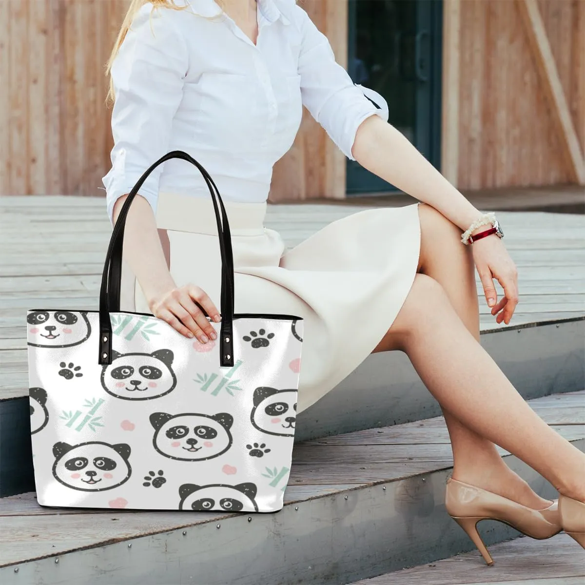Leather Tote Bag for Women Fashion Shoulder Bag Purses and Handbags Large Capacity Satchel Bags for Work Travel