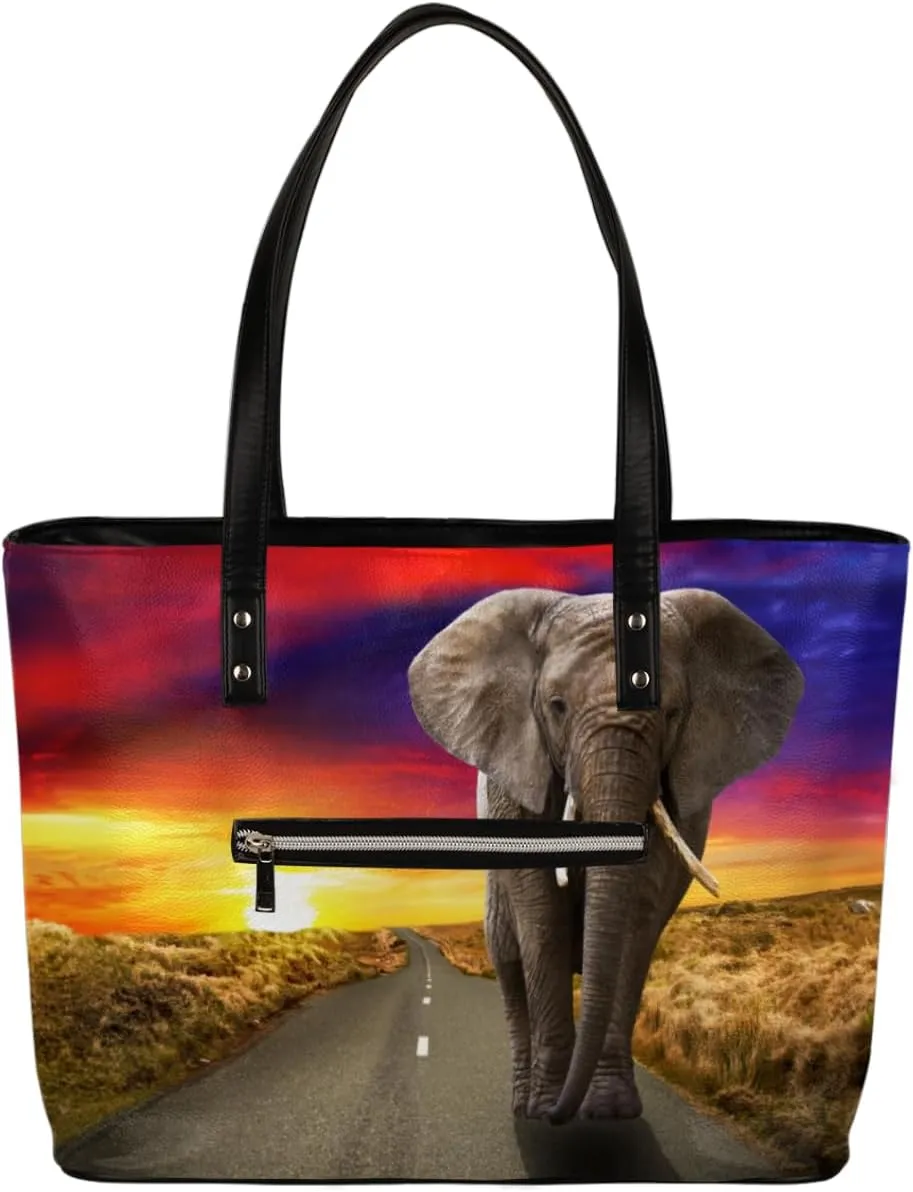 Leather Tote Bag for Women Fashion Shoulder Bag Purses and Handbags Large Capacity Satchel Bags for Work Travel