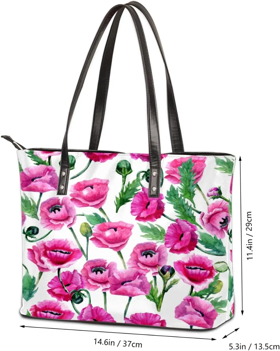 Leather Tote Bag for Women Fashion Shoulder Bag Purses and Handbags Large Capacity Satchel Bags for Work Travel