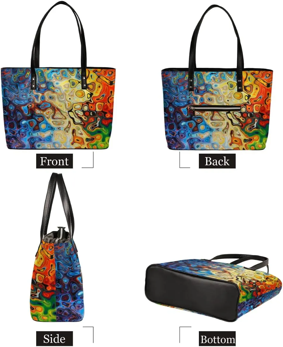 Leather Tote Bag for Women Fashion Shoulder Bag Purses and Handbags Large Capacity Satchel Bags for Work Travel