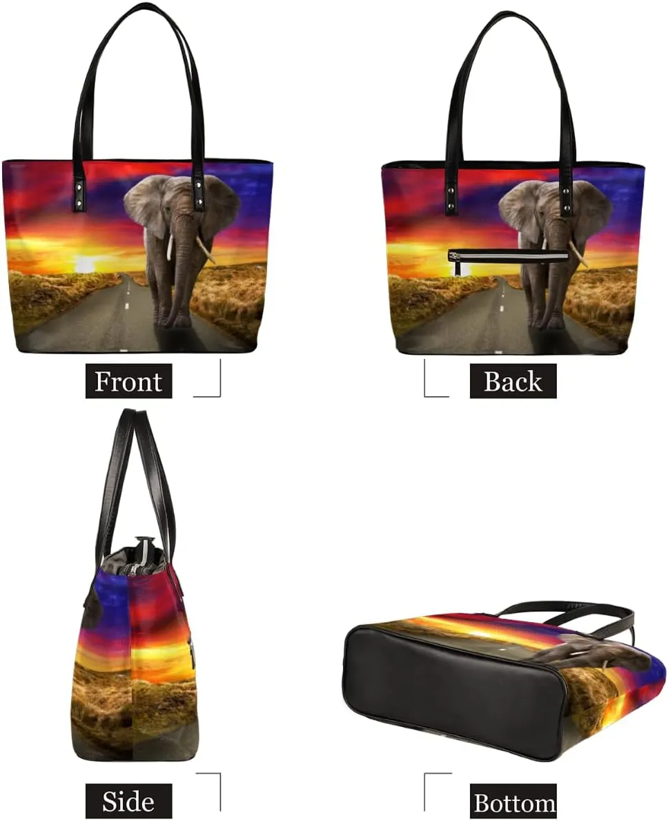 Leather Tote Bag for Women Fashion Shoulder Bag Purses and Handbags Large Capacity Satchel Bags for Work Travel