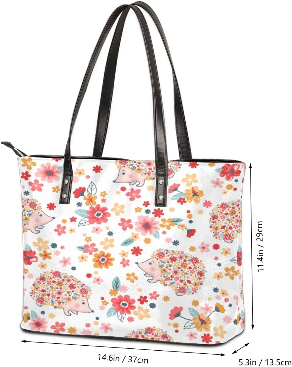 Leather Tote Bag for Women Fashion Shoulder Bag Purses and Handbags Large Capacity Satchel Bags for Work Travel