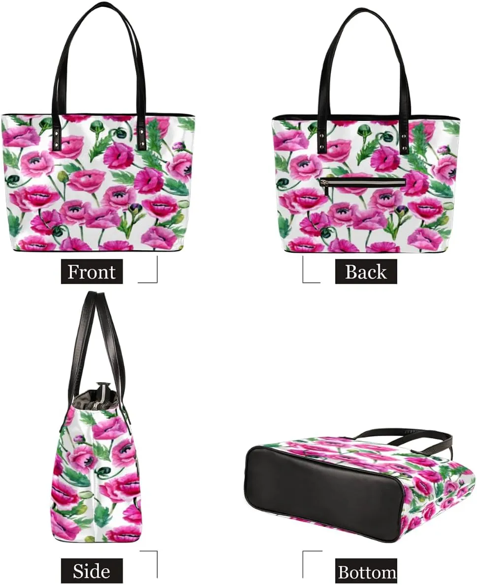Leather Tote Bag for Women Fashion Shoulder Bag Purses and Handbags Large Capacity Satchel Bags for Work Travel