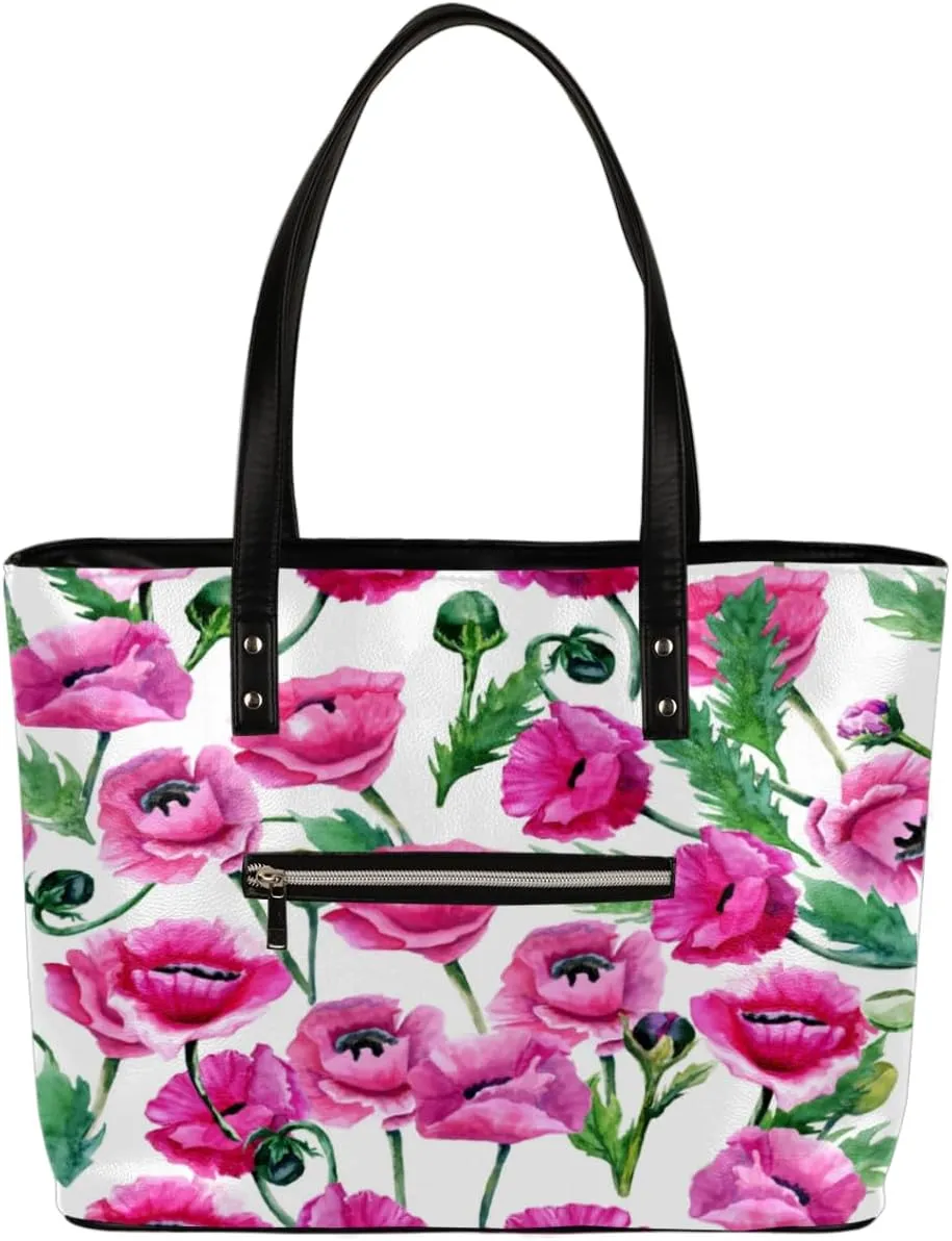 Leather Tote Bag for Women Fashion Shoulder Bag Purses and Handbags Large Capacity Satchel Bags for Work Travel