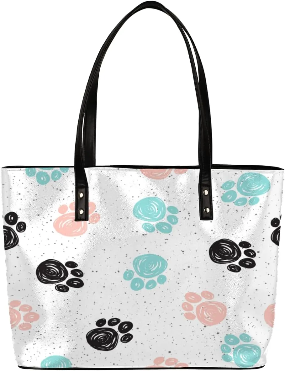 Leather Tote Bag for Women Fashion Shoulder Bag Purses and Handbags Large Capacity Satchel Bags for Work Travel