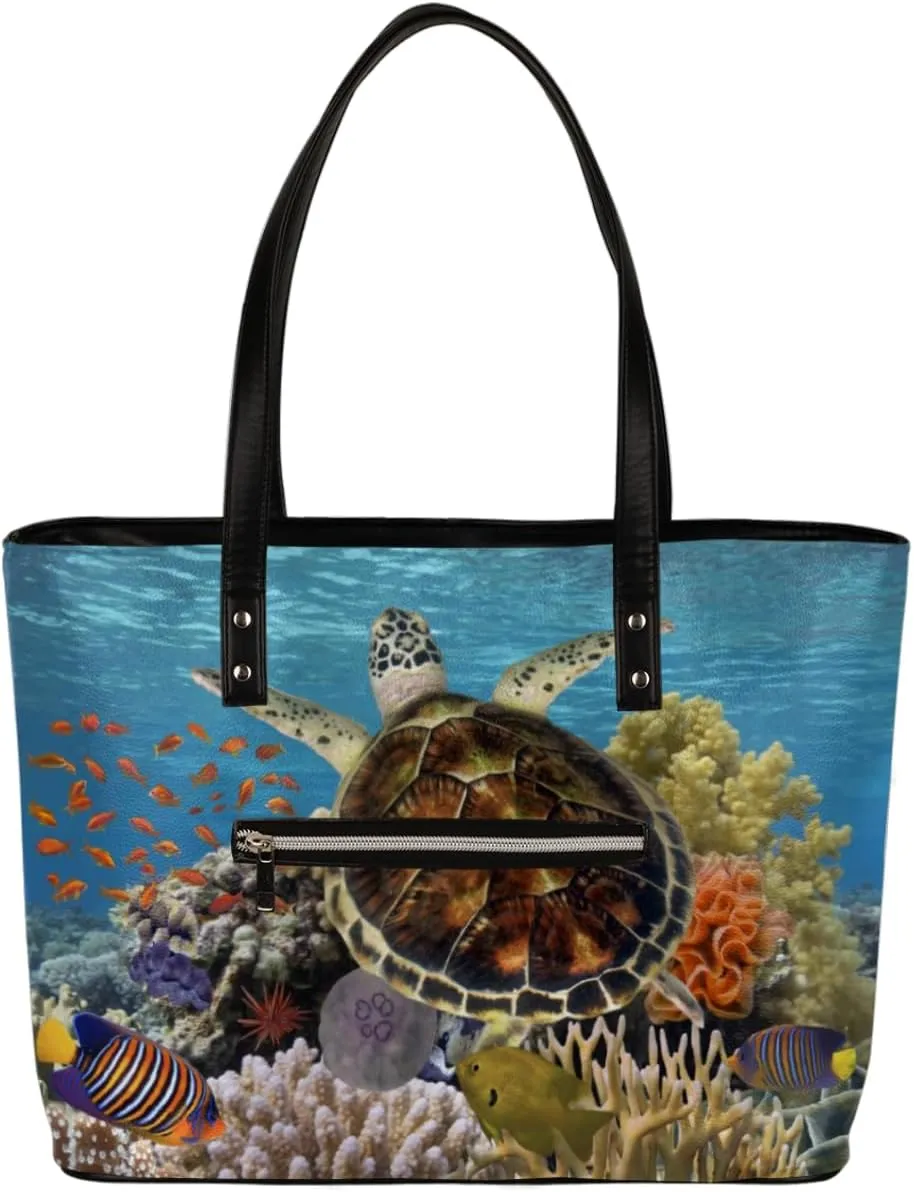 Leather Tote Bag for Women Fashion Shoulder Bag Purses and Handbags Large Capacity Satchel Bags for Work Travel
