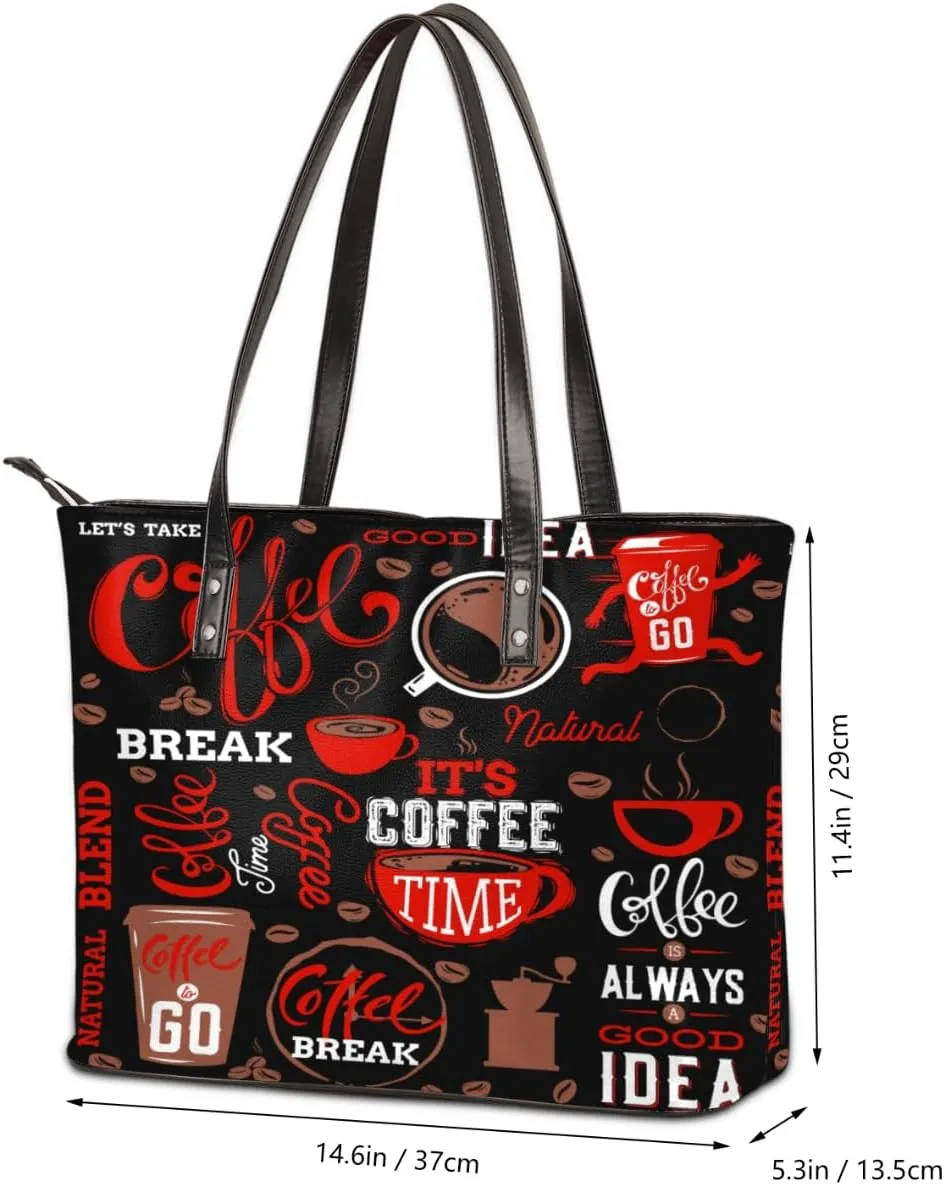 Leather Tote Bag for Women Fashion Shoulder Bag Purses and Handbags Large Capacity Satchel Bags for Work Travel