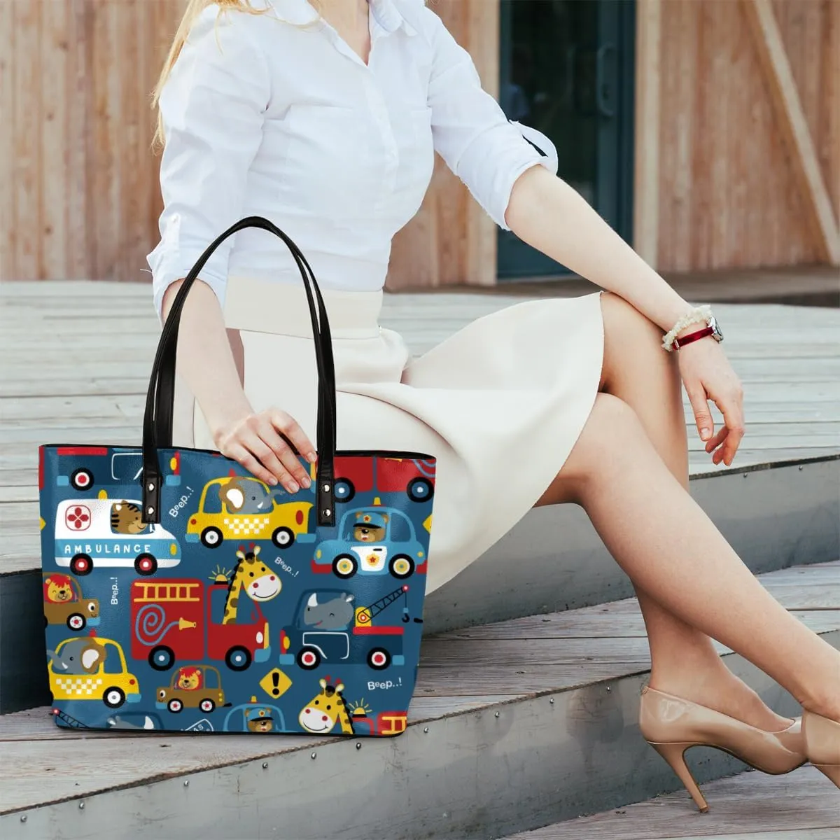 Leather Tote Bag for Women Fashion Shoulder Bag Purses and Handbags Large Capacity Satchel Bags for Work Travel
