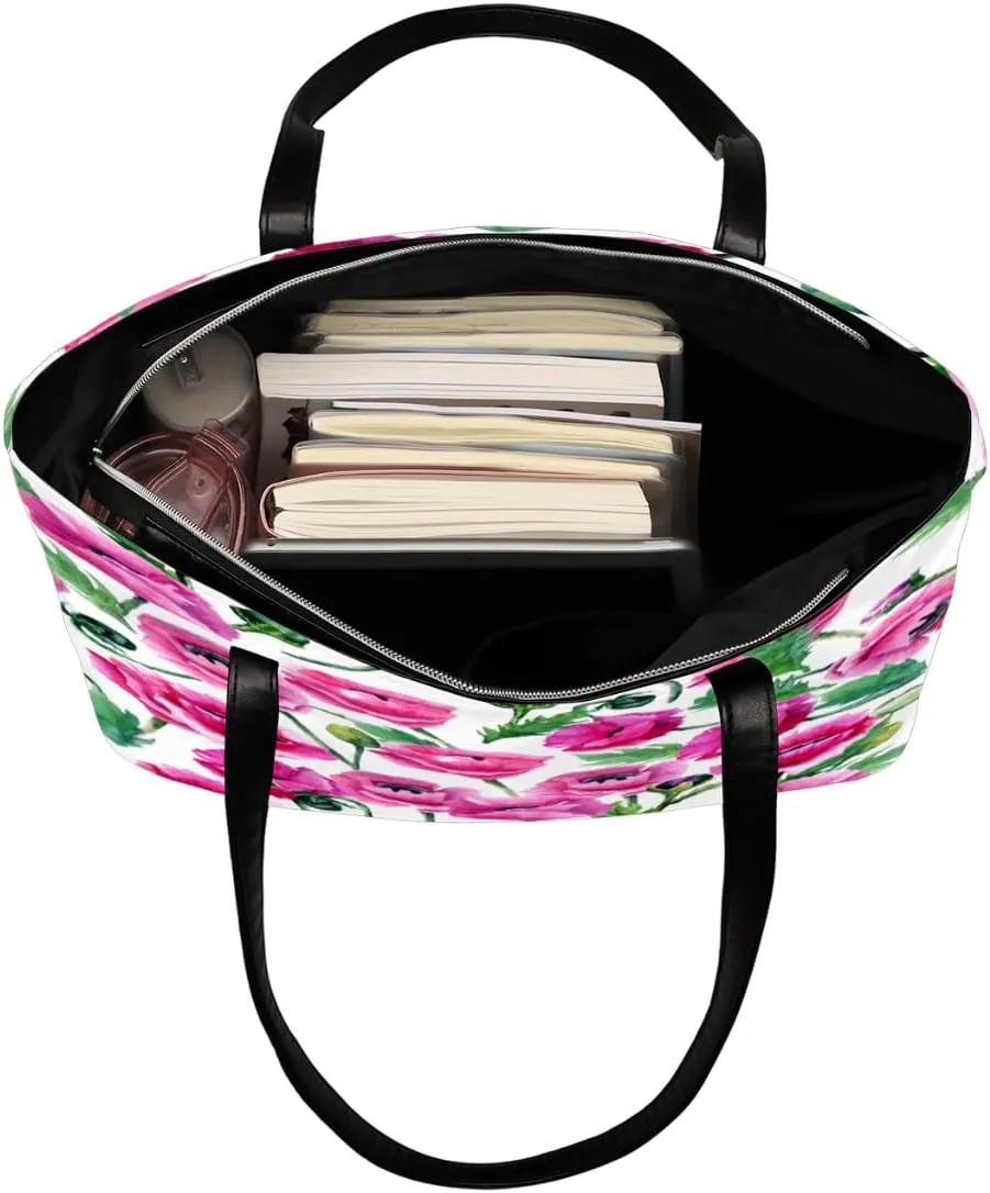 Leather Tote Bag for Women Fashion Shoulder Bag Purses and Handbags Large Capacity Satchel Bags for Work Travel