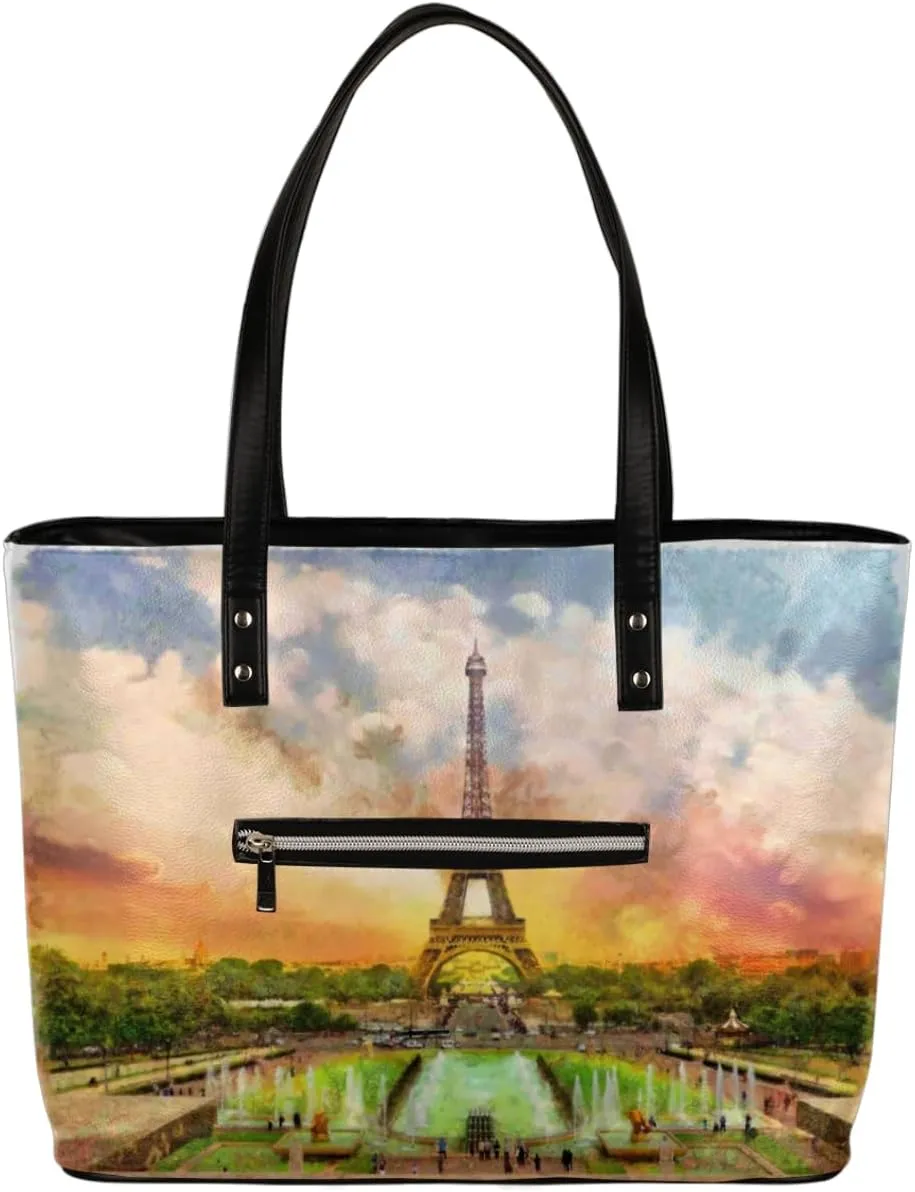 Leather Tote Bag for Women Fashion Shoulder Bag Purses and Handbags Large Capacity Satchel Bags for Work Travel