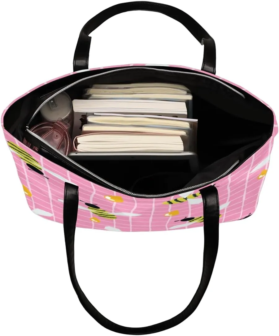 Leather Tote Bag for Women Fashion Shoulder Bag Purses and Handbags Large Capacity Satchel Bags for Work Travel