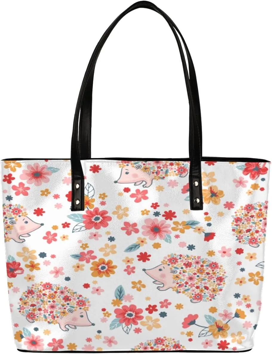 Leather Tote Bag for Women Fashion Shoulder Bag Purses and Handbags Large Capacity Satchel Bags for Work Travel