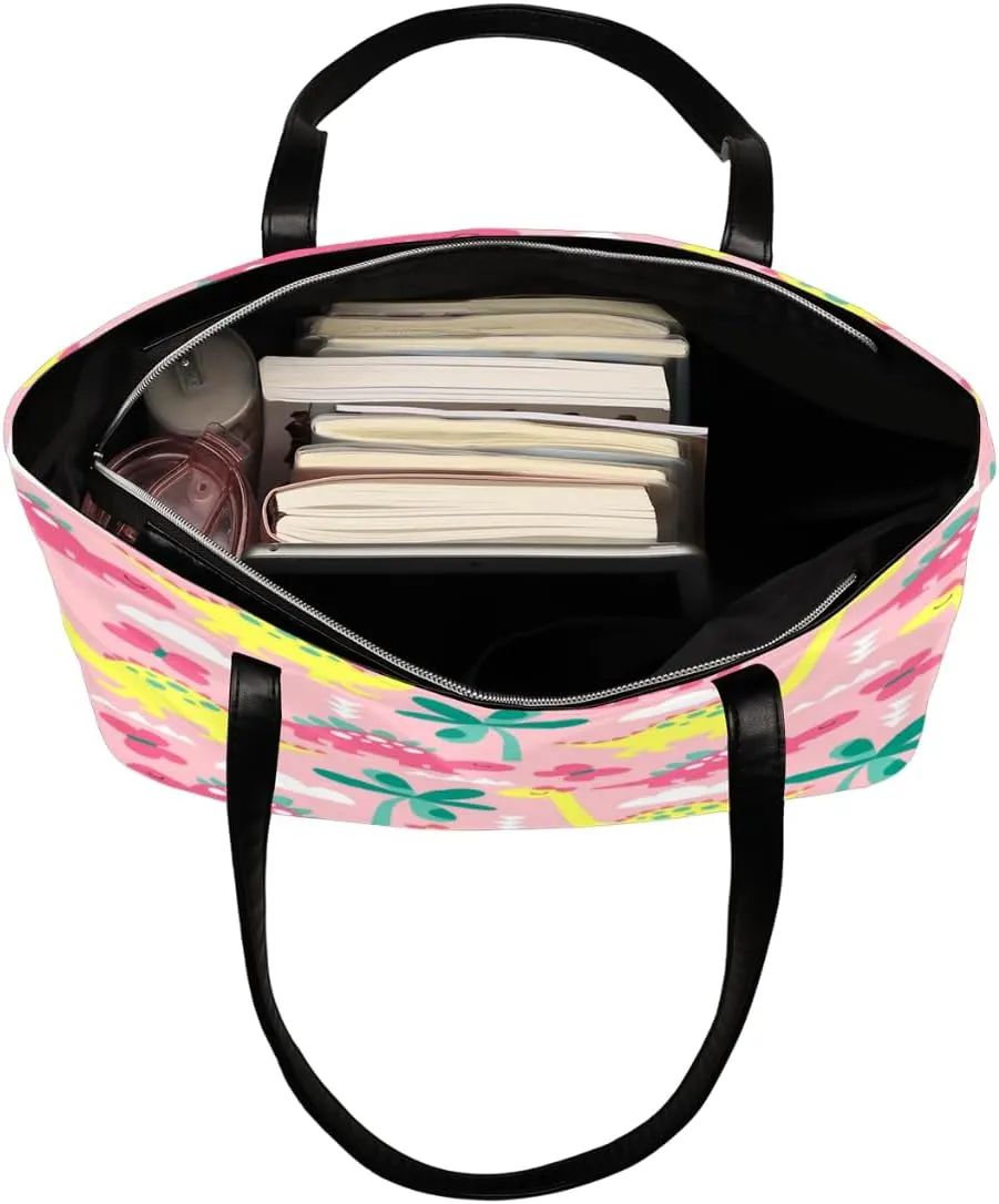 Leather Tote Bag for Women Fashion Shoulder Bag Purses and Handbags Large Capacity Satchel Bags for Work Travel