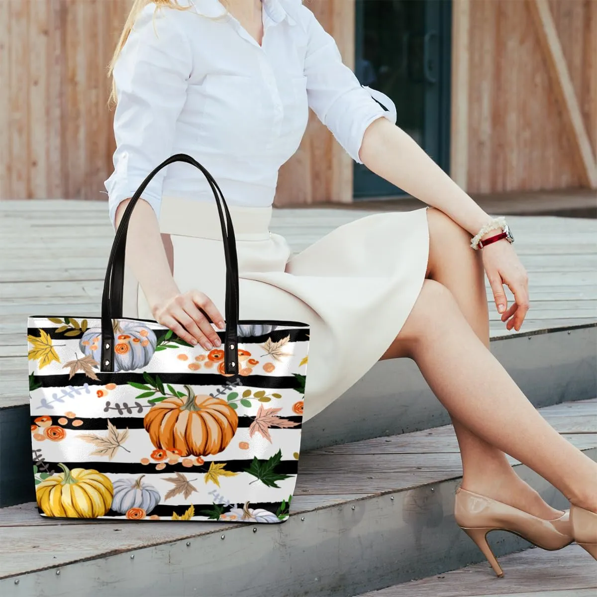 Leather Tote Bag for Women Fashion Shoulder Bag Purses and Handbags Large Capacity Satchel Bags for Work Travel