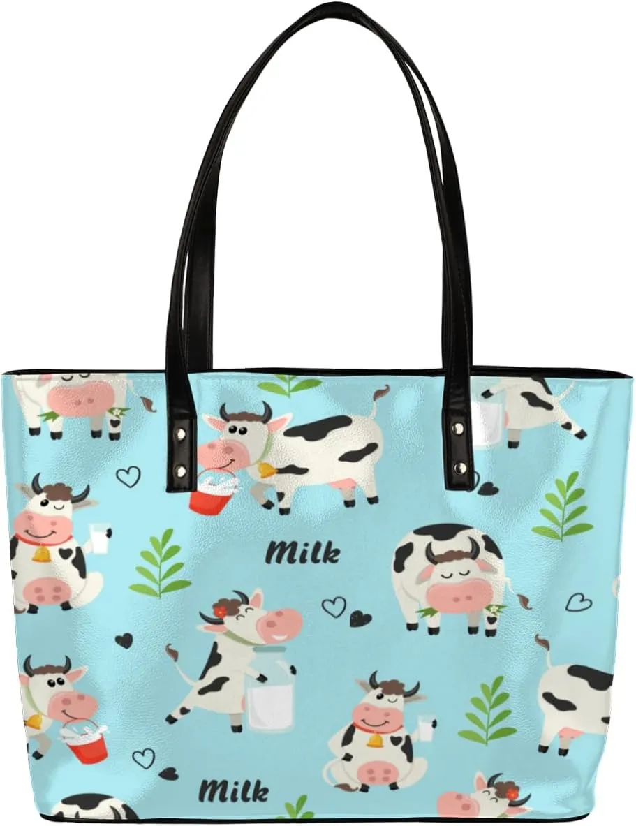 Leather Tote Bag for Women Fashion Shoulder Bag Purses and Handbags Large Capacity Satchel Bags for Work Travel