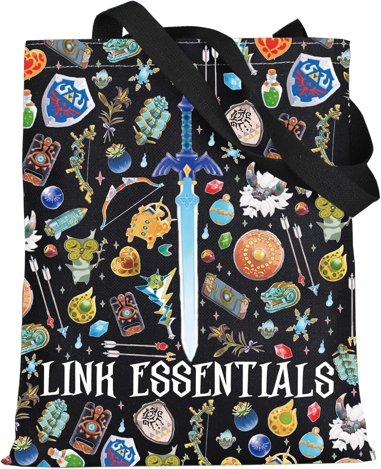 LEVLO Cartoon Game Canvas Tote Bag - Fans Gift Link Essentials Shoulder Bag Merchandise