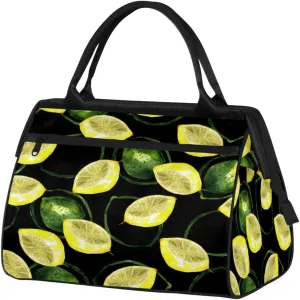 Limes Lemon Travel Duffel Bag Sports Travel Duffel Bag Waterproof Durable Large Gym Tote Bag Weekender Overnight Bag for Women Travel Gym Yoga