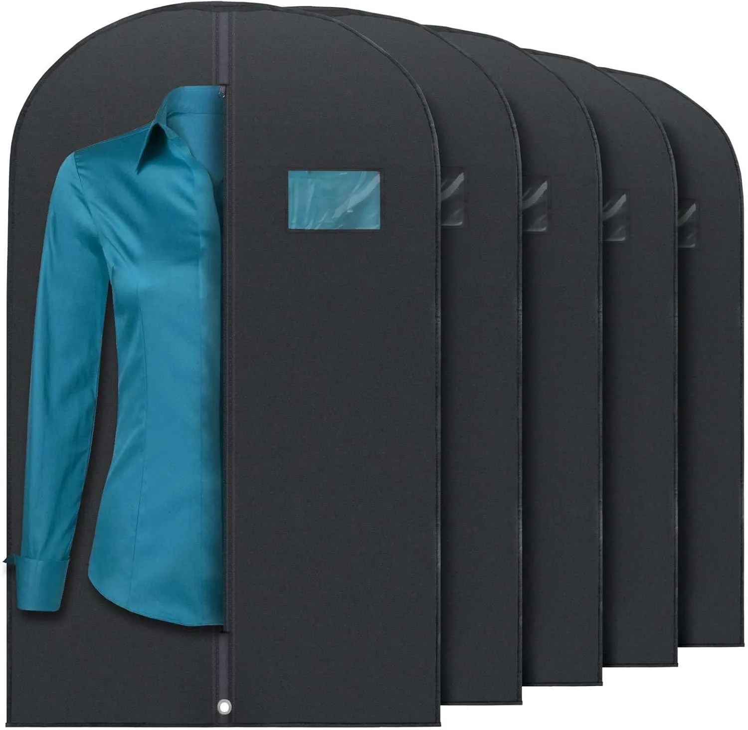 LJNK 5 Pcs 40-inch Garment Bag, Black Garment-Shoulder-Covers Clothes Bags Storage Bins Closet Organizers and Storage Shoe Organizer Travel Accessories Organization and Storage Shoe Storage