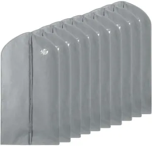 LKOP 10 Pack 40" Clothes Bag, Gray Garment-shoulder-covers Clothes bags Storage bins Closet organizers and storage Shoe organizer Travel accessories Organization and storage Shoe storage Closet