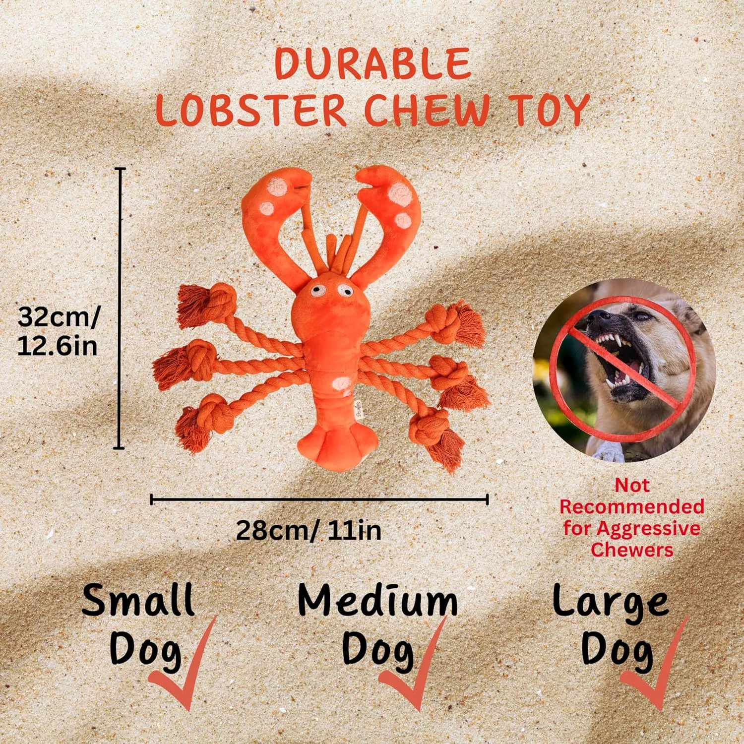 Lobster Dog Toys, Large Squeaky Plush Tug of War Dog Toys for Puppy, Small, Medium, Large Dogs