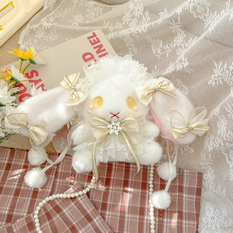 Lolita Bunny Cute Rabbit Pattern Pearl Crossbody Bags
