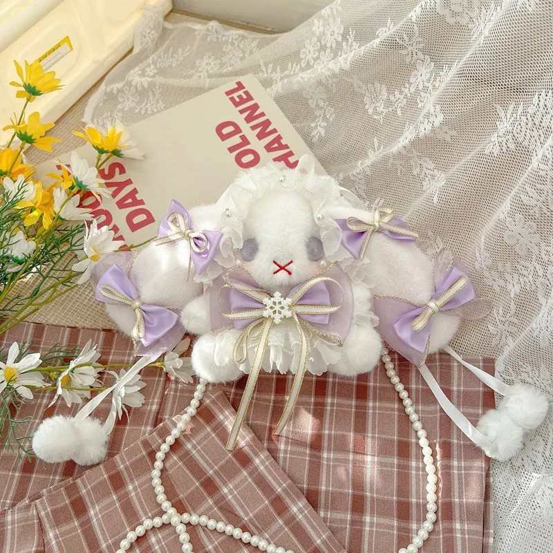 Lolita Bunny Cute Rabbit Pattern Pearl Crossbody Bags