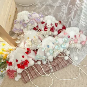 Lolita Bunny Cute Rabbit Pattern Pearl Crossbody Bags